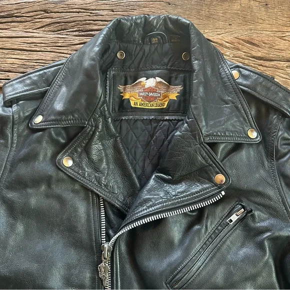 90's Vintage Harley Davidson Leather Motorcycle Jacketmen's 44 reg